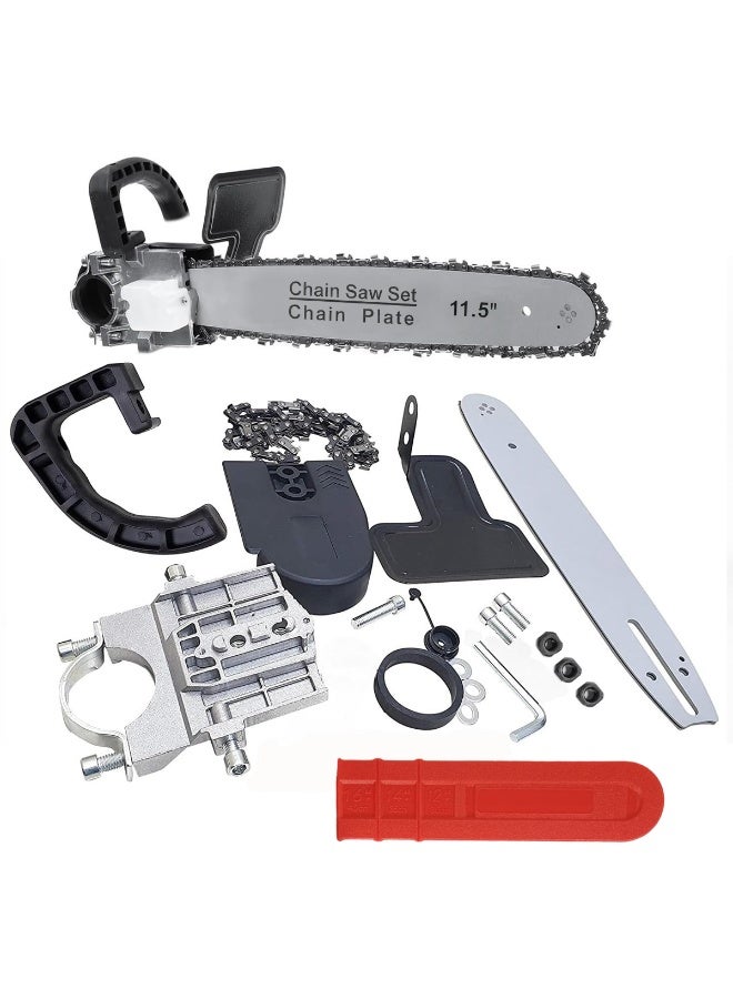 بروفيشنال حامل ملحق لمنشار كهربائي بطول 11.5 بوصة لطاحونة الزاوية، طقم أدوات قطع الخشب مع قضيب توجيه، واقي سلسلة، مقبض، مناسب لقطع أغصان الأشجار، جذوع الأشجار، الخيزران، أدوات كهربائية للغابات والحدائق والأعمال اليدوية، ملحق عالمي متوافق، شديد التحمل، قطع سريع - Image 2